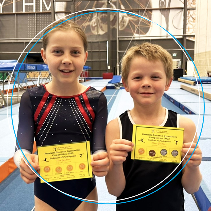 Two gymnastics champions at St Josephs Catholic Primary Kingwood